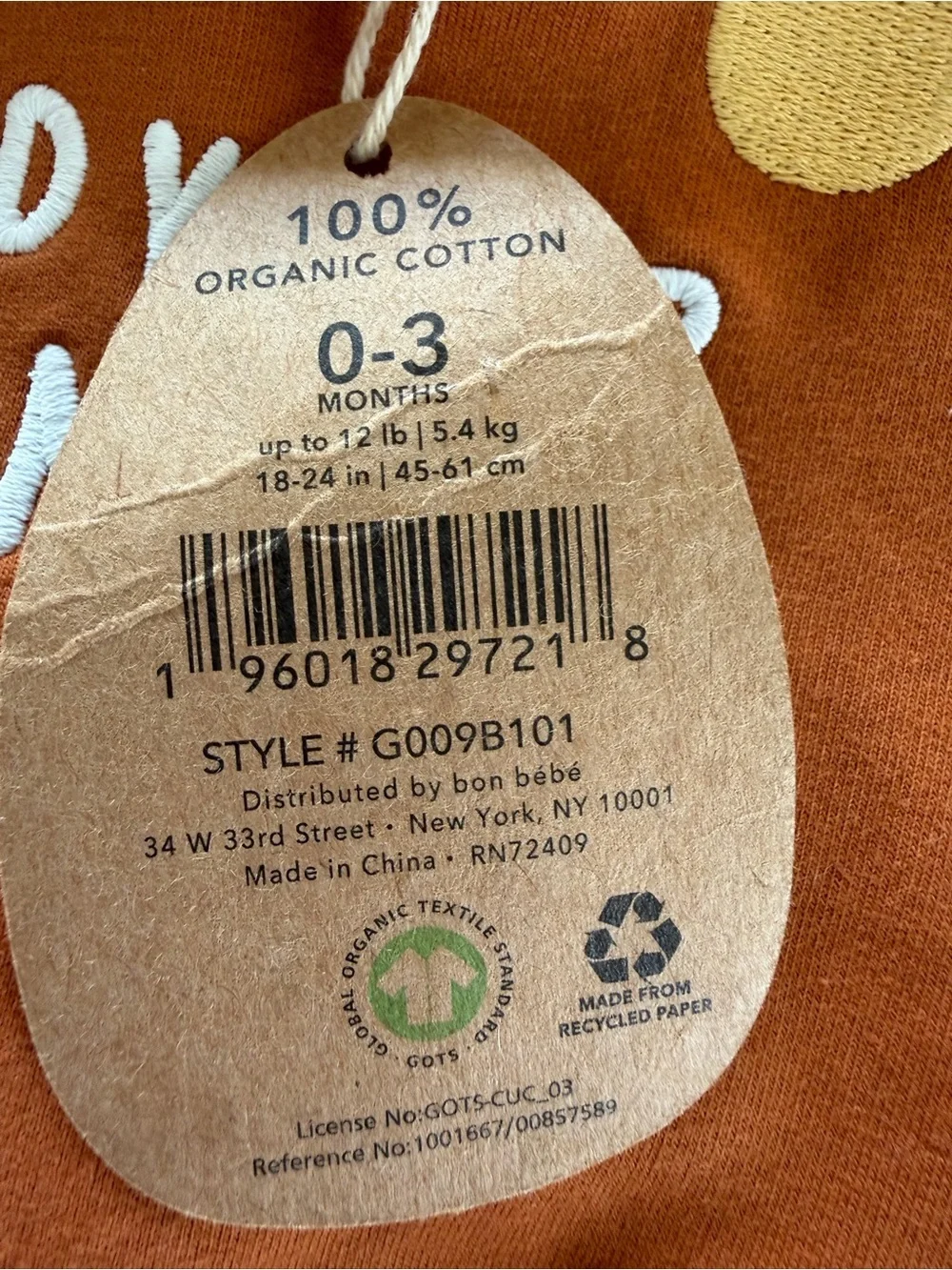 Rabbit‎ Bear Organic Kids Jogger Set Terracotta w/ Mountain Print Bottoms 0-3 M